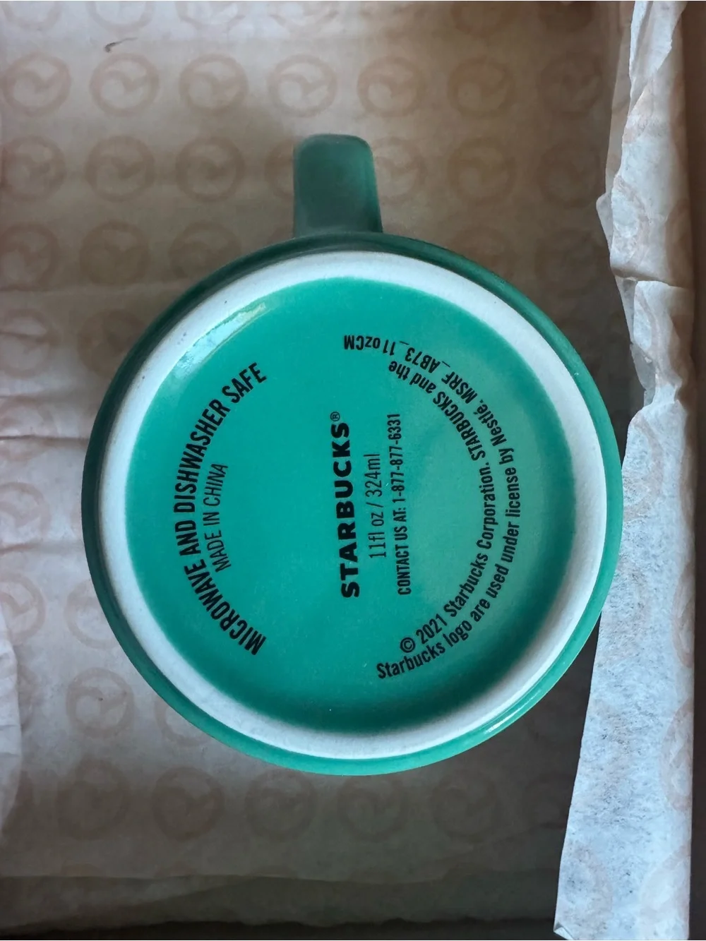 NEW 2021 Starbucks Coffee Tea Mug Cup Sage Green & White Siren Logo Ceramic 11 o